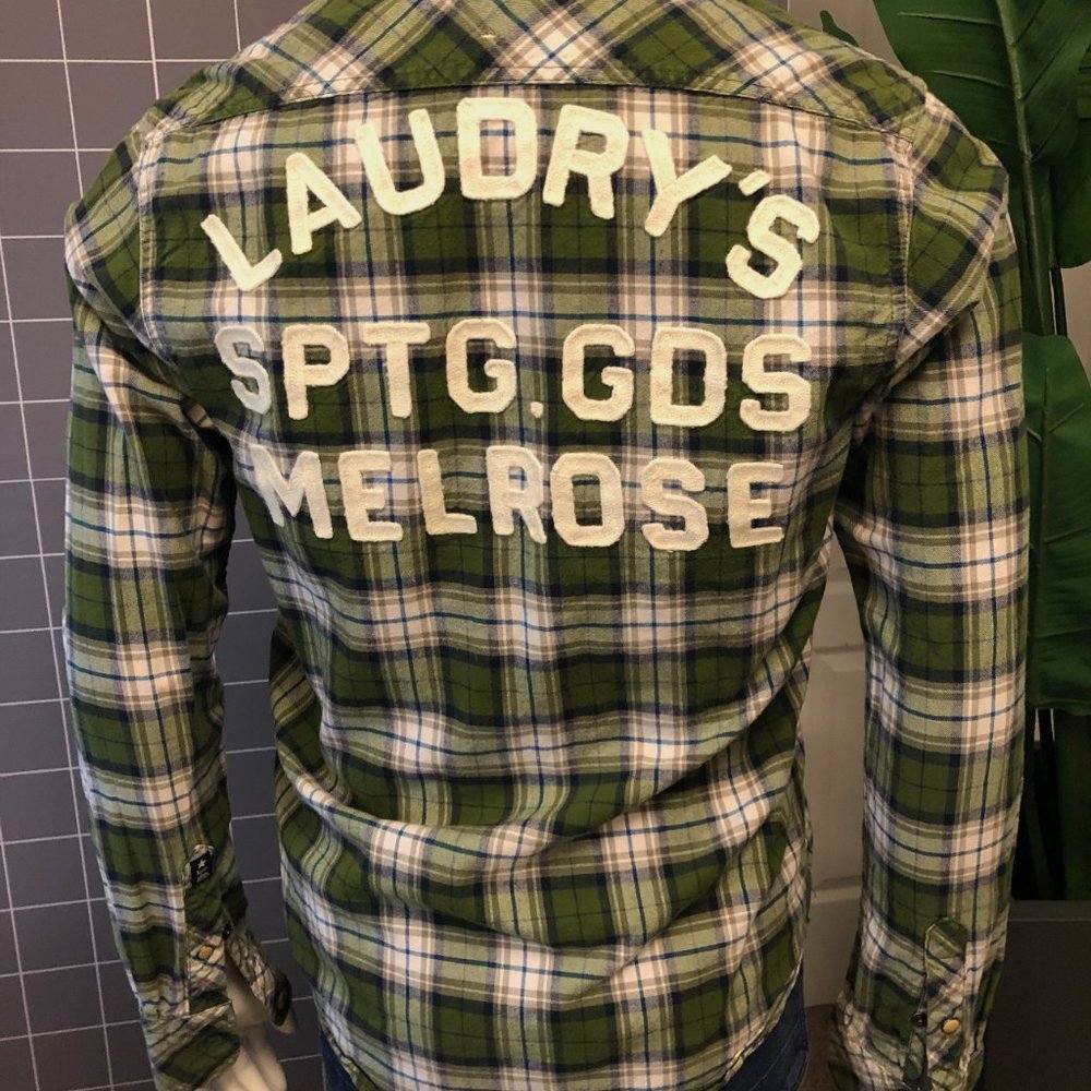 Mens Scotch & Soda L/S Plaid Flannel Button Down Shirt - Sz M